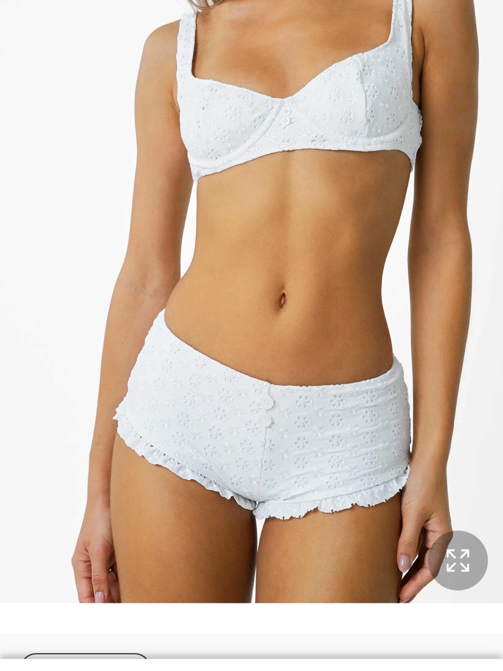 White Eyelet Blackbough Swim Bikini